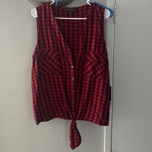 Buffalo Plaid, button down tie front, NWT Rock & Republic